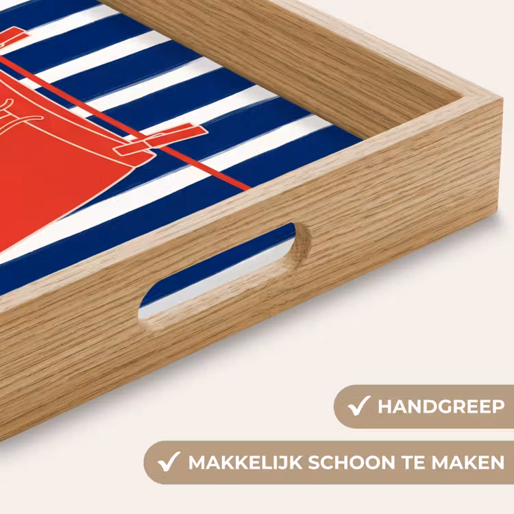 Shorts - Waslijn - Zomer - Illustratie - Rood Dienblad Rechthoek middel -USP_HandgreepNL