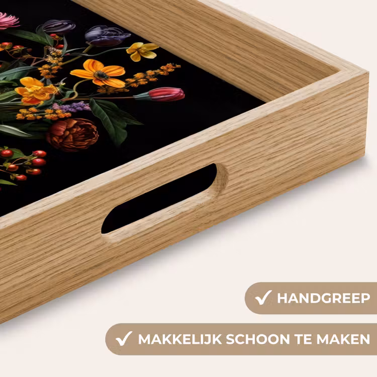 Sierlijk - Boeket - Bladeren Dienblad Rechthoek middel -USP_HandgreepNL