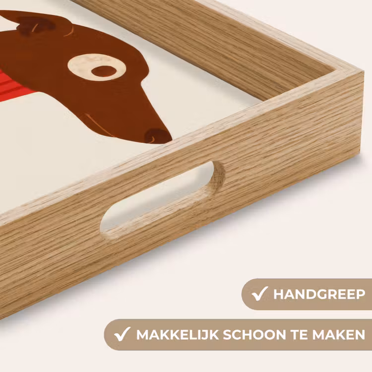 Silhouet - Hond - Trui - Rood Dienblad Rechthoek middel -USP_HandgreepNL