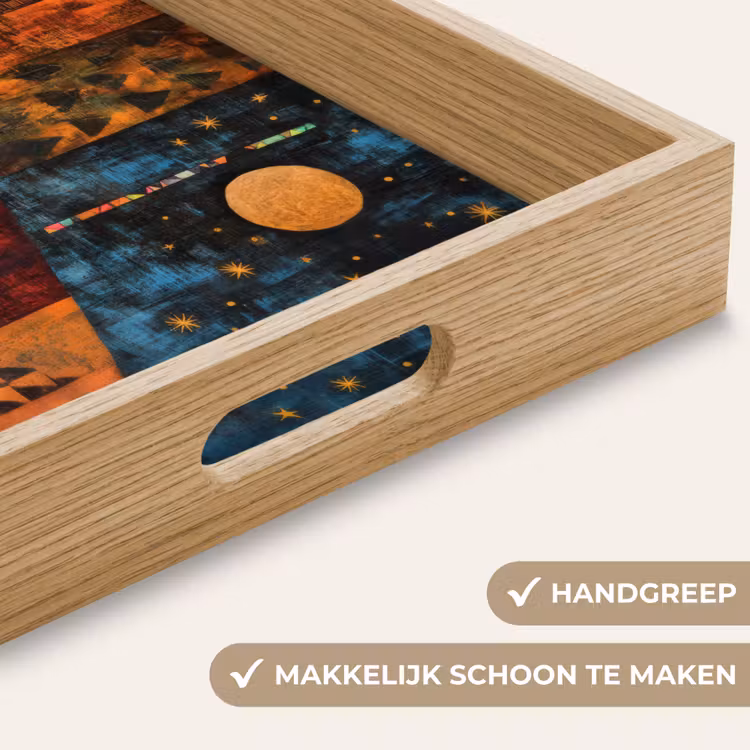 Silhouetten - Abstract - Zon - Maan Dienblad Rechthoek middel -USP_HandgreepNL