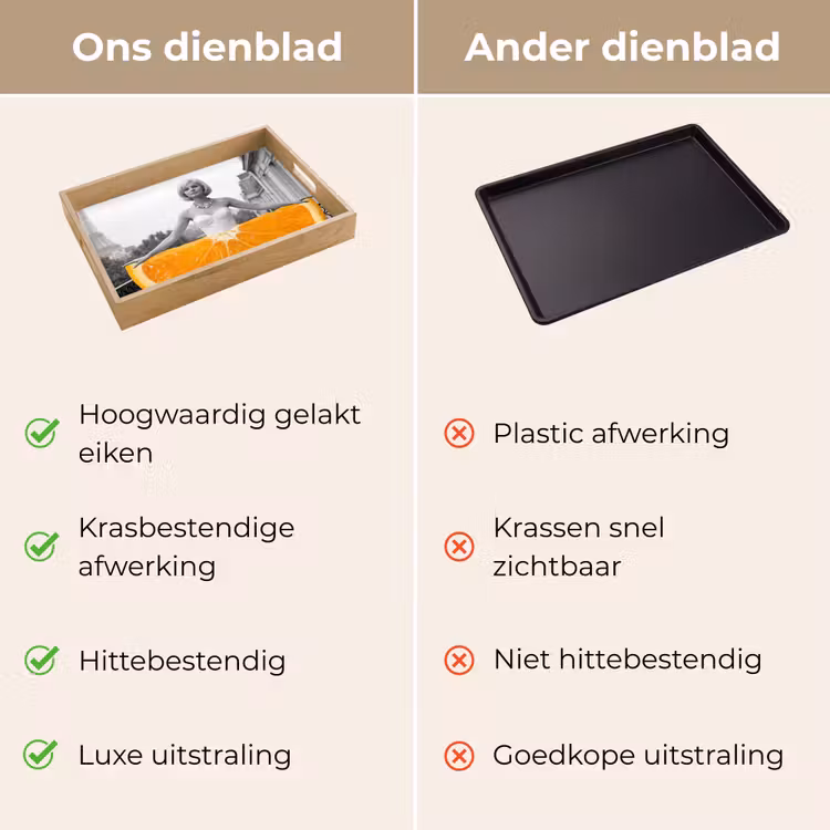 Sinaasappel - Eiffeltoren - Vrouw Dienblad Rechthoek middel -USP_VergelijkingNL