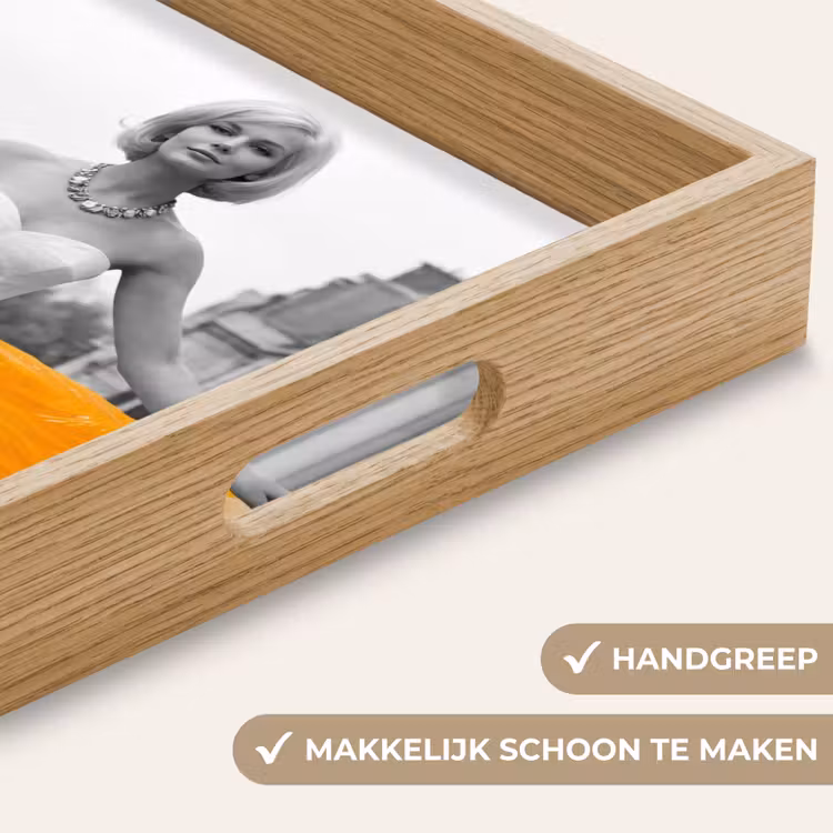 Sinaasappel - Eiffeltoren - Vrouw Dienblad Rechthoek middel -USP_HandgreepNL