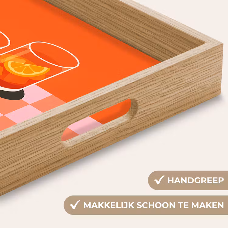 Sinaasappel - Glazen - Oranje Dienblad Rechthoek middel -USP_HandgreepNL