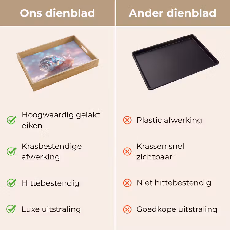 Slak - Disco - Mozaïek - Blauw Dienblad Rechthoek middel -USP_VergelijkingNL