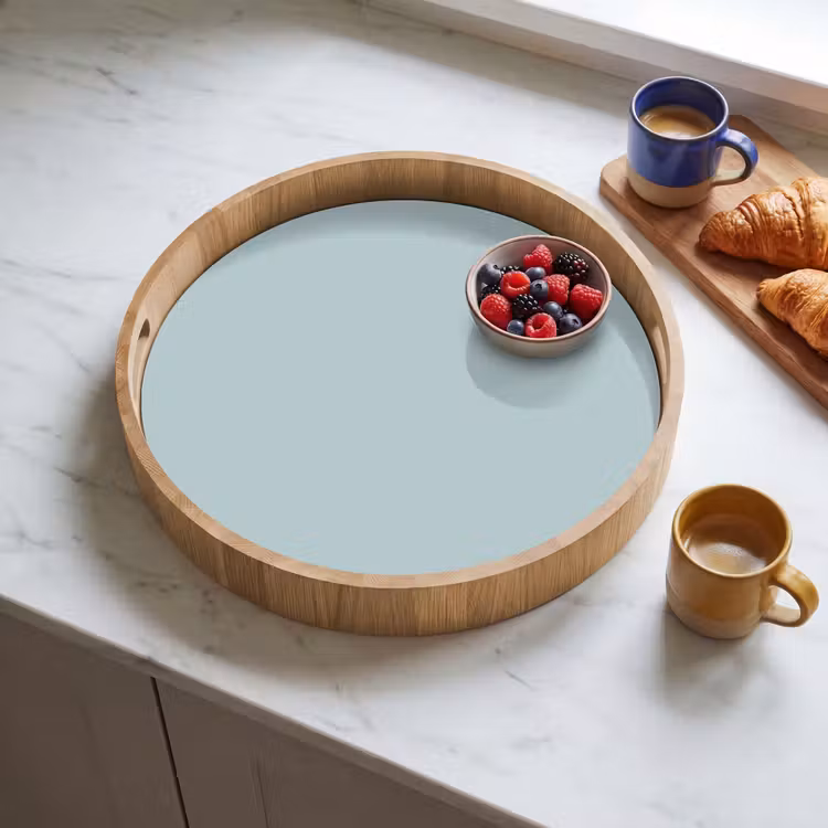Slate - Blue - Blauw Dienblad Rond middel 914 -sfeer2