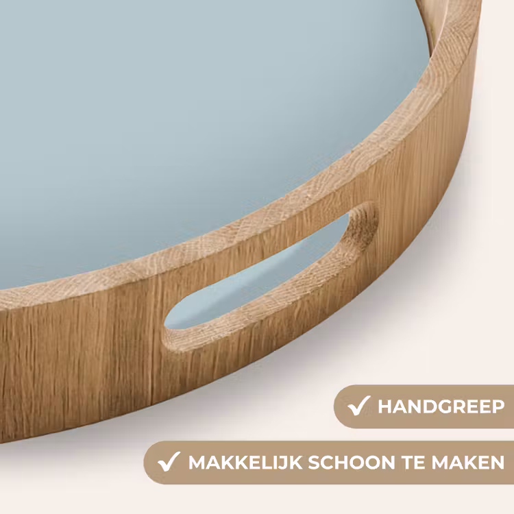 Slate - Blue - Blauw Dienblad Rond middel 914 -USP_HandgreepNL