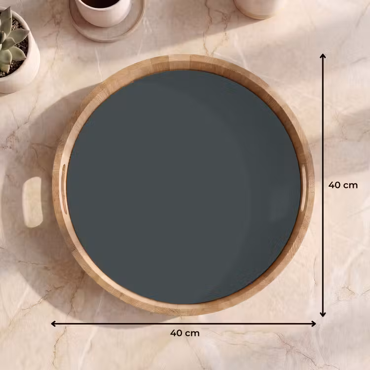 Slate - Millstone - Grijs Dienblad Rond middel 914 -USP_Formaat