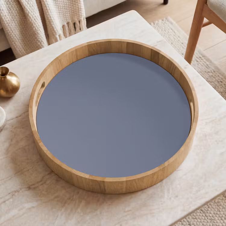 Slate - Whisper - Blauw Dienblad Rond middel 914 -sfeer1