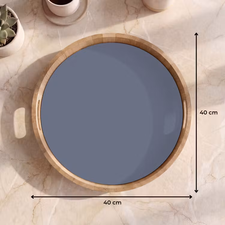 Slate - Whisper - Blauw Dienblad Rond middel 914 -USP_Formaat