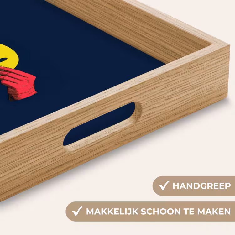 Smiley - Geel - Handen - Minimalistisch Dienblad Rechthoek middel -USP_HandgreepNL