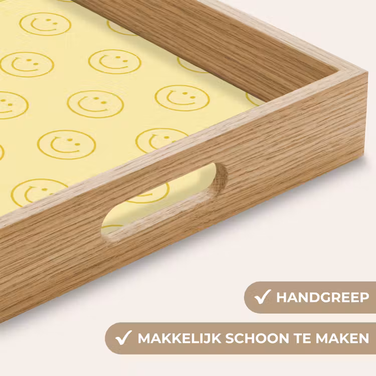 Smileys - Patroon - Retro - Zachtgeel Dienblad Rechthoek middel 911 -USP_HandgreepNL