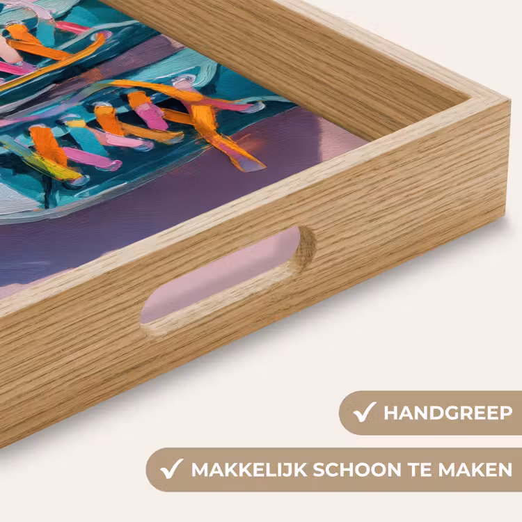 Sneakers - Veters - Kleurrijk - Schaduw Dienblad Rechthoek middel -USP_HandgreepNL