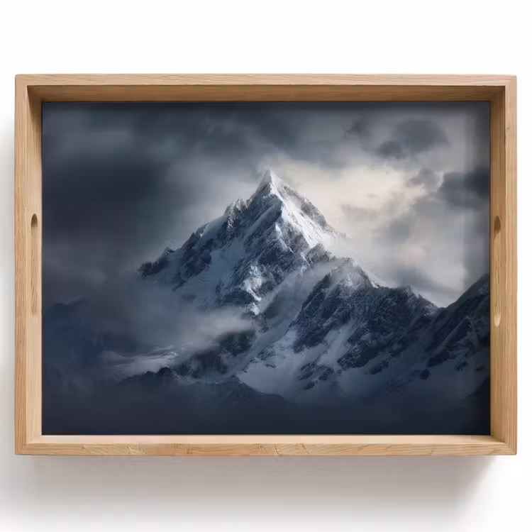 Sneeuw - Berg - Wolken Dienblad Rechthoek middel -z3d_shopping