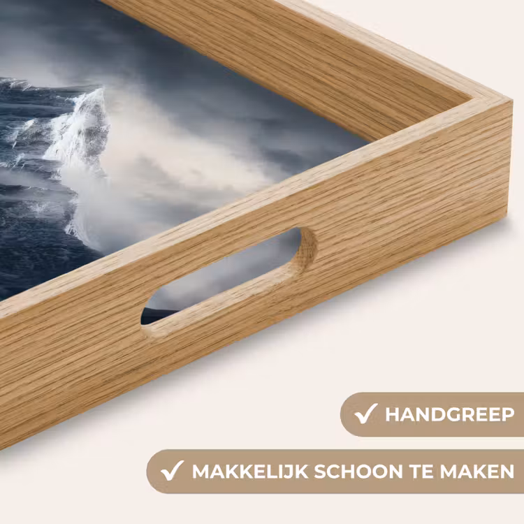 Sneeuw - Berg - Wolken Dienblad Rechthoek middel -USP_HandgreepNL