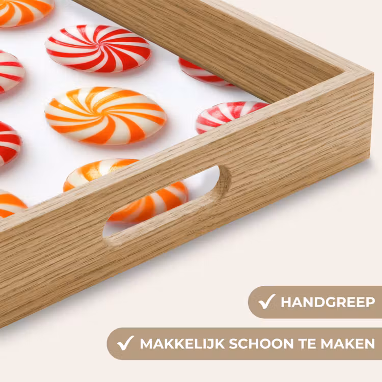 Snoep - Patroon - Rood - Oranje Dienblad Rechthoek middel -USP_HandgreepNL