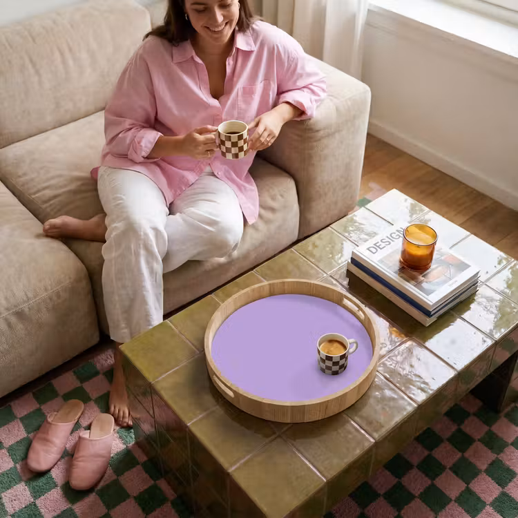 Soft - Lavender - Paars Dienblad Rond middel 914 -sfeer3