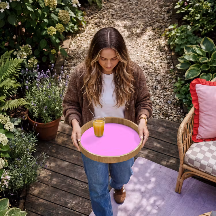 Soft - Lavender - Roze Dienblad Rond middel 914 -sfeer5