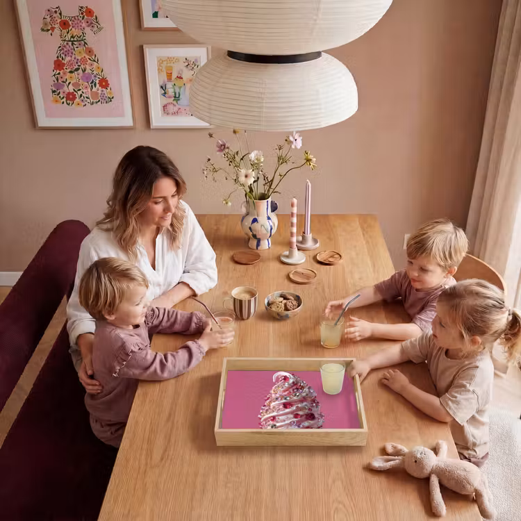 Softijs - Edelstenen - Roze - Hoorntje Dienblad Rechthoek middel -sfeer4