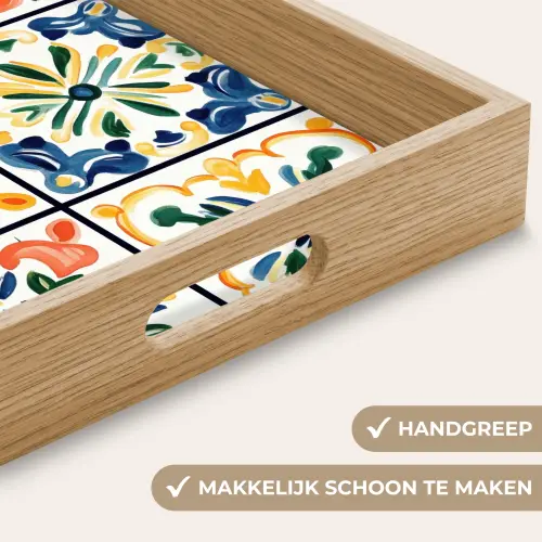 Spaans - Tegels - Keramiek - Bloemen Dienblad Rechthoek middel -USP_HandgreepNL