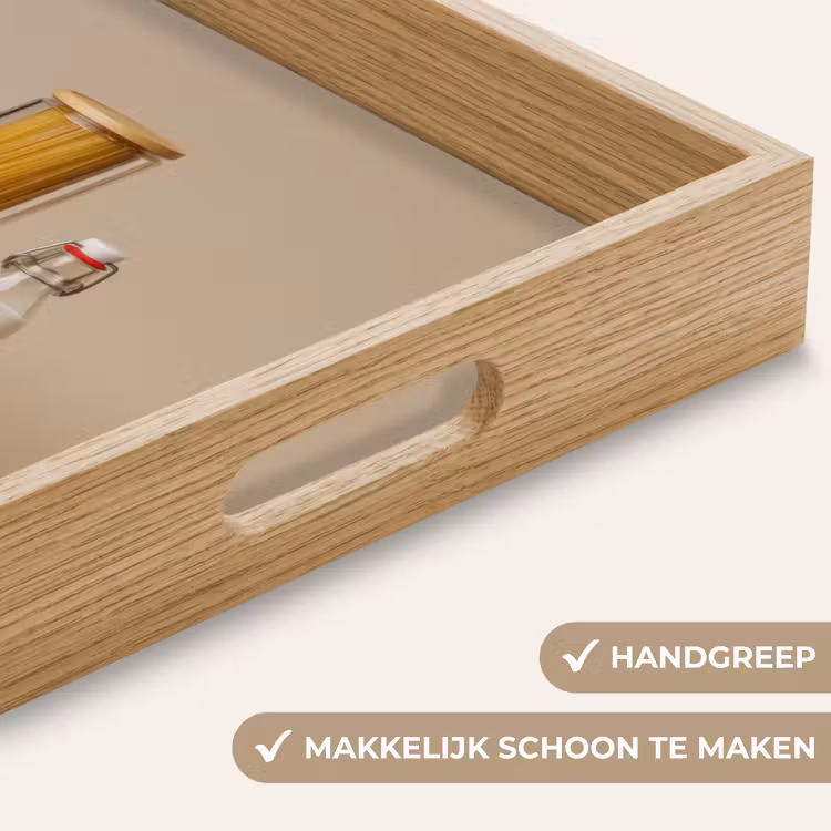Spaghetti - Melk - Tomaten - Eieren - Brood Dienblad Rechthoek middel -USP_HandgreepNL