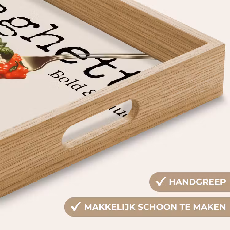 Spaghetti - tomatensaus - Parmezaanse kaas Dienblad Rechthoek middel -USP_HandgreepNL