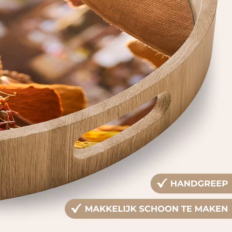 Dienblad - Specerijen - Markt - Kleurrijk - Specerijen - Markt - Kleurrijk Dienblad Rond middel