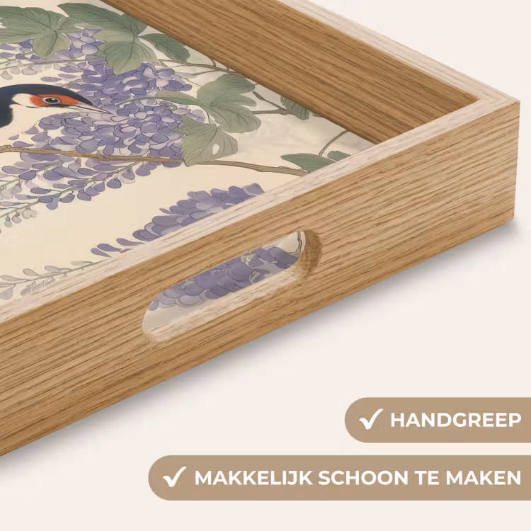 Specht - Bloemen - Paars Dienblad Rechthoek middel -USP_HandgreepNL