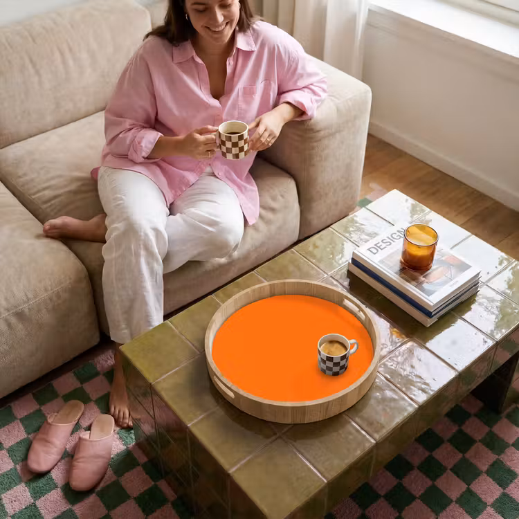 Spiced - Pumpkin - Oranje Dienblad Rond middel 914 -sfeer3