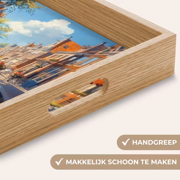 Stad - Gracht - Zon - Fietsen Dienblad Rechthoek middel -USP_HandgreepNL