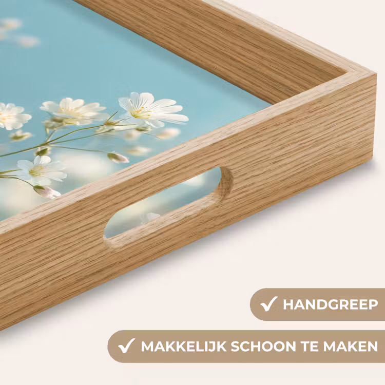 Stängel – Blumen – Luft – Weiß Dienblad Rechthoek middel -USP_HandgreepNL