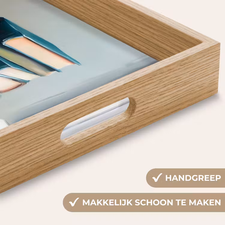 Stapel - Boeken - Groen - Daglicht Dienblad Rechthoek middel -USP_HandgreepNL