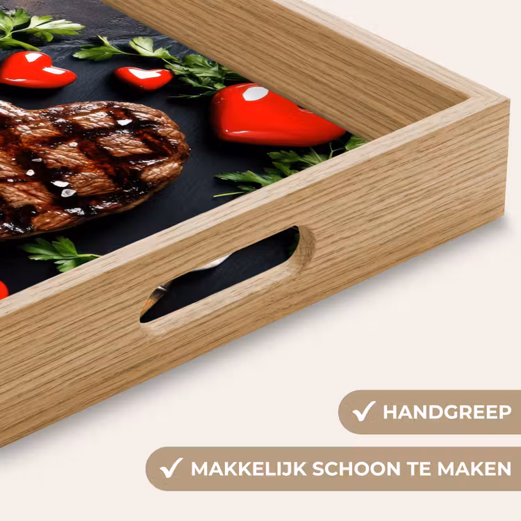 Steak - Hart - Bestek Dienblad Rechthoek middel -USP_HandgreepNL