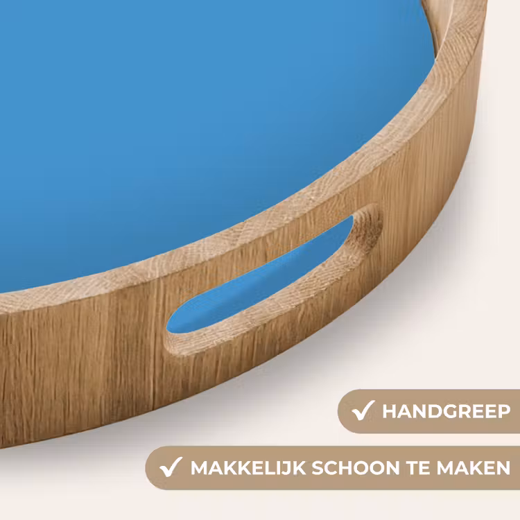 Steel - Blue - Blauw Dienblad Rond middel 914 -USP_HandgreepNL