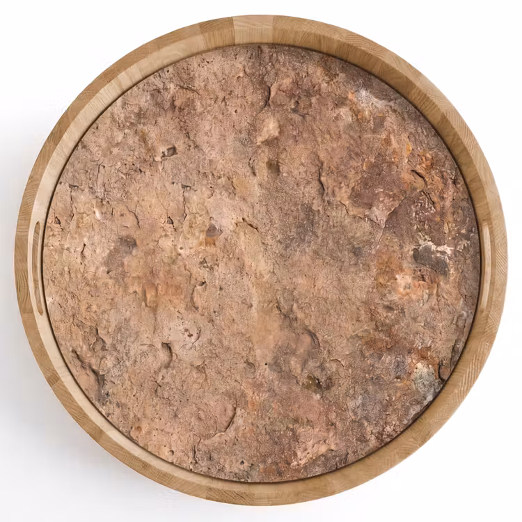 Steen - Natuur - Textuur - Abstract - Bruin Dienblad Rond middel -z3d_shopping