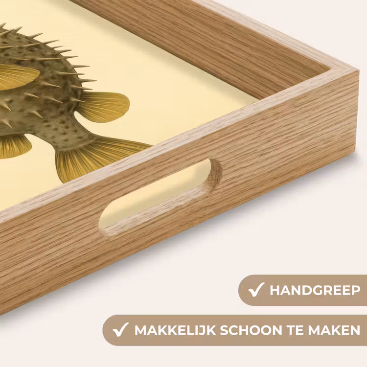 Stekels - Vis - Opgeblazen - Bruin Dienblad Rechthoek middel -USP_HandgreepNL