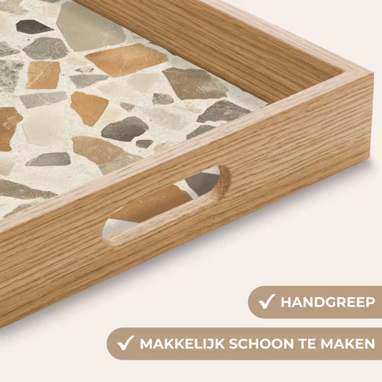 Stenen - Terrazzo - Decoratie - Tegels Dienblad Rechthoek middel -USP_HandgreepNL