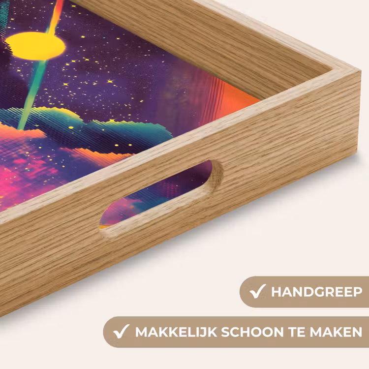 Sterren - Bergen - Kleurrijk Dienblad Rechthoek middel -USP_HandgreepNL