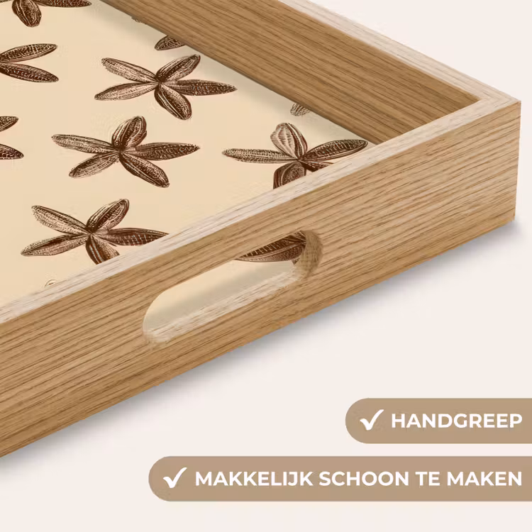 Sterren - Bruin - Natuurlijk Dienblad Rechthoek middel -USP_HandgreepNL