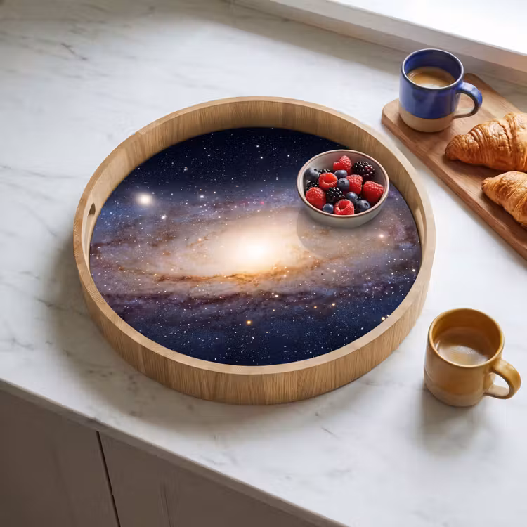 Dienblad - Sterrenstelsel - Ruimte - Kosmos - Sterrenstelsel - Ruimte - Kosmos Dienblad Rond middel