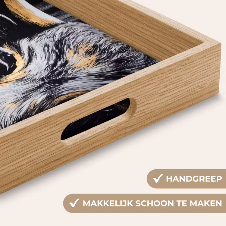 Stier - Hoorns - Snuit - Goud Dienblad Rechthoek middel -USP_HandgreepNL