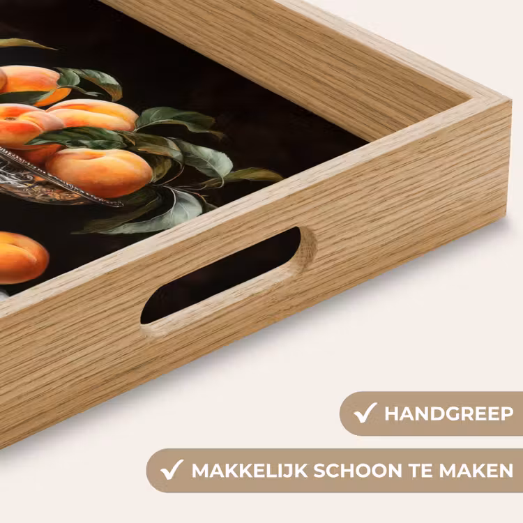 Stilleven - Perziken - Vintage Dienblad Rechthoek middel -USP_HandgreepNL