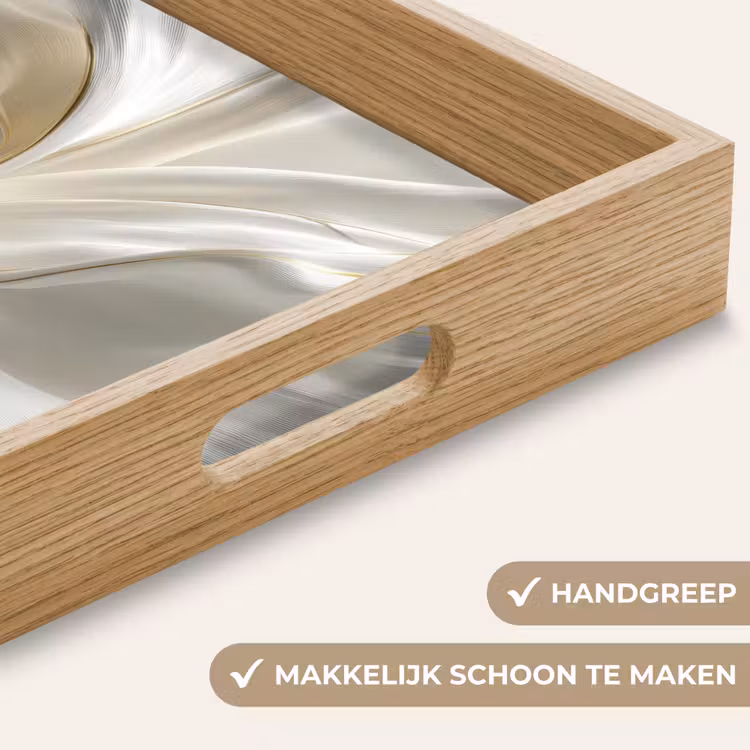 Stof - Plooien - Goud Dienblad Rechthoek middel -USP_HandgreepNL