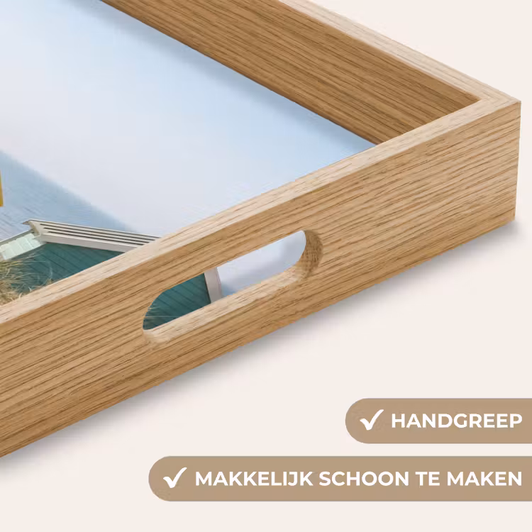 Strand - Huisjes - Kleurrijk - Duinen Dienblad Rechthoek middel -USP_HandgreepNL