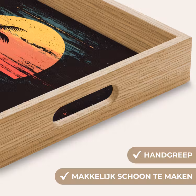 Strand - Minimalistisch - Zon - Oranje Dienblad Rechthoek middel -USP_HandgreepNL