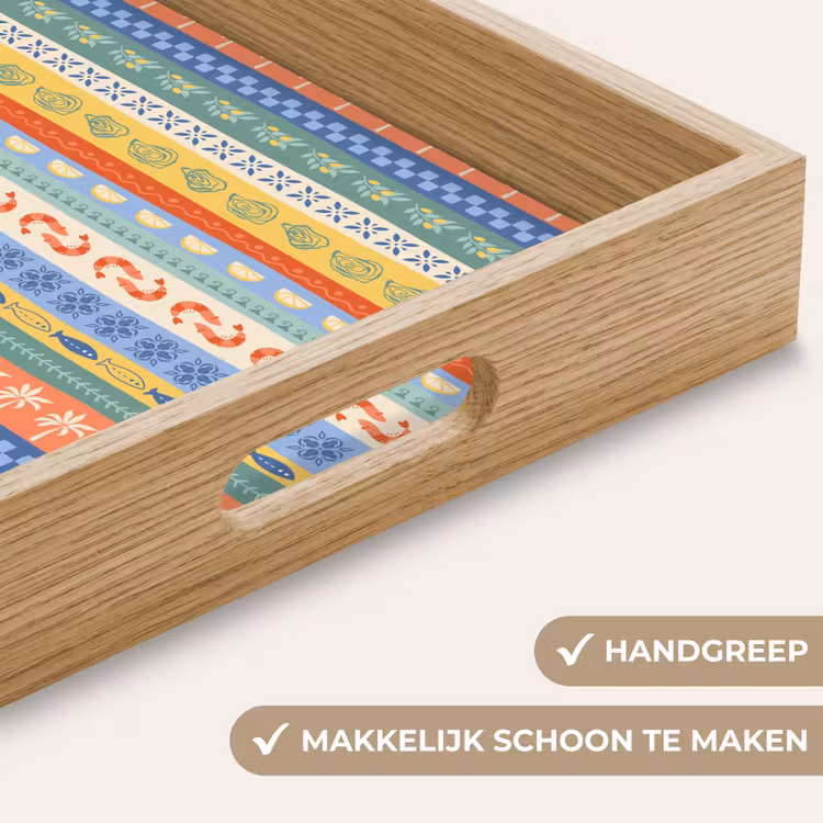 Strepen - Patroon - Zomer Dienblad Rechthoek middel 911 -USP_HandgreepNL