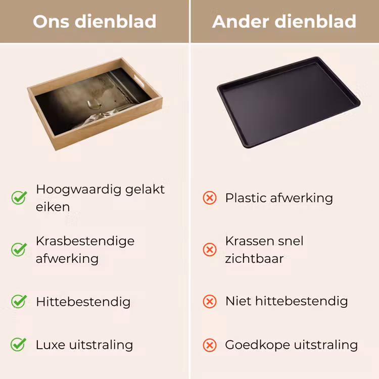 Strik - Beige - Witte - Wijn Dienblad Rechthoek middel -USP_VergelijkingNL