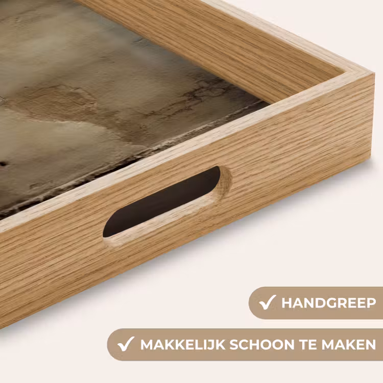 Strik - Beige - Witte - Wijn Dienblad Rechthoek middel -USP_HandgreepNL