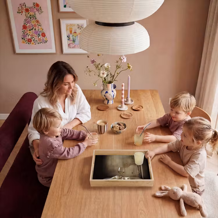 Strik - Beige - Witte - Wijn Dienblad Rechthoek middel -sfeer4