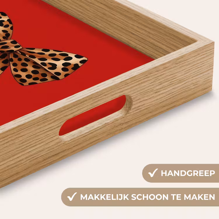 Strik - Sierlijk - Panter - Rood Dienblad Rechthoek middel -USP_HandgreepNL
