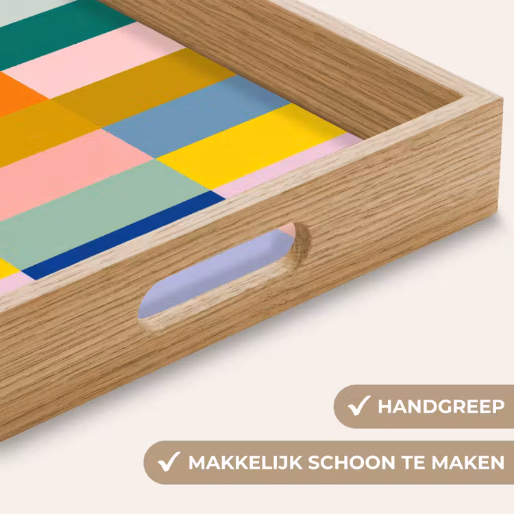 Stroken - Blauw - Patroon - Abstract Dienblad Rechthoek middel -USP_HandgreepNL